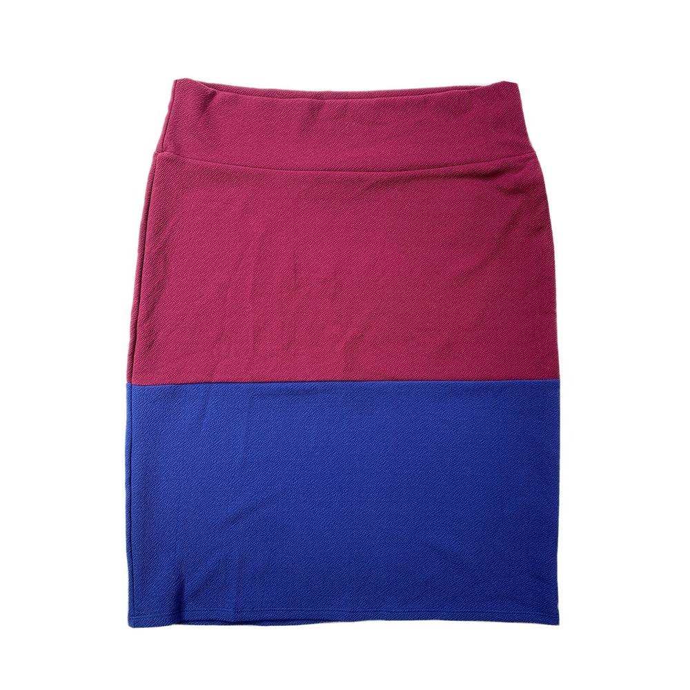 LuLaRoe Cassie Womens 3XL Colorblock Stretch Elastic Waist Skirt Made in USA NWT
